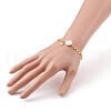 Mother's Day Jewellery Natural Baroque Pearl Keshi Pearl Link Bracelets BJEW-JB05803-03-4