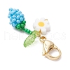 Sunflower Bud Acrylic Glass Seed Beaded Pendant Decorations HJEW-MZ00229-04-4