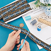 Ethnic Embroidery Polyester Flat Ribbons OCOR-WH0077-65-5