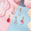 Glass Pomegranate Petals Pendant Decorations HJEW-JM03388-2