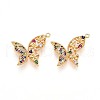 Brass Micro Pave Cubic Zirconia Pendants KK-N261-15G-1