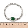 Brass Micro Pave Cubic Zirconia Rectangle Link Bracelets KK-R217-34P-5