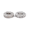 Brass Micro Pave Clear Cubic Zirconia Beads ZIRC-P091-04B-P-RS-1