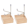 Square Wooden Crystal Rock Display Easels with Iron Holder ODIS-WH0038-28B-P-1