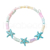 3Pcs Synthetic Turquoise  Beads Stretch Bracelets for Women BJEW-JB11945-3