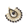 Bohemia Style Glass Seed Beaded Teardrop Pendants PALLOY-MZ00557-3