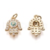 Brass Micro Pave Clear Cubic Zirconia Pendants ZIRC-L098-002G-2