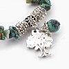 Natural Mixed Stone Beads Charm Bracelets BJEW-JB03960-4