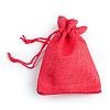 Polyester Imitation Burlap Packing Pouches Drawstring Bags X-ABAG-R005-9x12-18-2
