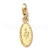 Oval with Snake Pattern 304 Stainless Steel Pendant Decorations STAS-G352-25G-1