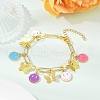 Brass & Alloy Enamel Charm Bracelets BJEW-JB11626-1