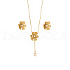 304 Stainless Steel Pendant Necklaces & Stud Earrings Sets FS-WGB7A35-01-2