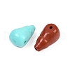 Dyed Synthetic Turquoise 3 Hole Guru Beads G-C198-01A-01-2