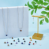 30pcs 15 Styles Natural Mixed Gemstone Round Charms PALLOY-AB00240-5