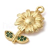 Brass Micro Pave Cubic Zirconia Pendants KK-I276-04G-01-2