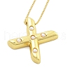 Brass & Plastic Pearl Letter Pendant Box Chain Necklaces for Women NJEW-U017-01G-24-2