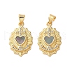 Brass Micro Pave Cubic Zirconia Pendants KK-U070-26G-01-1