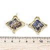 304 Stainless Steel Pave Natural Lapis Lazuli Pendants STAS-V003-04G-04-3