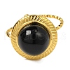 Round Natural Mixed Stone Finger Rings RJEW-Q822-46G-3