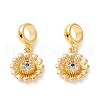 Brass Cubic Zirconia European Dangle Charms KK-B037-04G-02-1