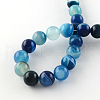 Dyed Natural Striped Agate/Banded Agate Round Bead Strands X-G-R342-6mm-05-3