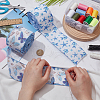 FINGERINSPIRE 2 Rolls 2 Styles Polyester Printed Wired Ribbon OCOR-FG0002-49-3