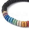 Dyed Natural Lava Rock Disc Beaded Stretch Bracelets for Women BJEW-JB09669-3
