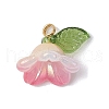Acrylic Flower Charms PALLOY-TA00250-3