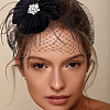 Bridal Wedding Mesh Feather Fascinator Hats Hair Chips OHAR-WH0011-47B-5
