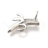Brass Micro Pave Clear Cubic Zirconia Pendants KK-L225-004P-02-2