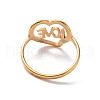 Ion Plating(IP) 201 Stainless Steel Heart with Word Love Finger Ring RJEW-J051-38G-3
