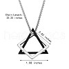 304 Stainless Steel Triangle & Rhombus Pendant Necklace with Box Chains JN1045A-3
