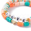Handmade Polymer Clay Beads Bracelets Set BJEW-TA00043-01-4