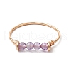 Natural Apatite & Natural Carnelian & Natural Amethyst & Natural Moss Agate Beads Finger Rings RJEW-TA00187-5