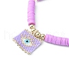 MIYUKI Glass Seed Rectangle Charm Bracelet BJEW-MZ00037-04-2
