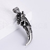 Retro Punk Hip-hop Street Fashion Men's Wolf Tooth Stainless Steel Pendant Necklaces MB9214-3