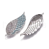 Brass Micro Pave Cubic Zirconia Links connectors ZIRC-K081-579-1