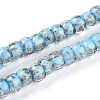 Luminous Handmade Gold Foil Glass Beads Strands FOIL-N029-02A-04-1