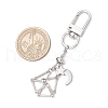 Brass Macrame Pouch Empty Stone Holder Pendant Decoration HJEW-JM03305-01-5