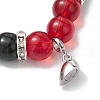 2Pcs 10mm Round Blue Cat Eye & Red Glass & Black Glass Beaded Stretch Bracelet Sets for Lover BJEW-JB10325-04-5