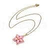 Handmade Glass Seed Beaded and Synthetic Imperial Jasper Dyed Beads Star Pendant Necklaces for Women NJEW-MZ00114-03-4