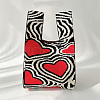 Polyester Heart Print Knitted Tote Bags PW-WG24464-03-1