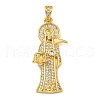 Rack Plating Brass Micro Pave Cubic Zirconia Pendants KK-Z063-09G-01-1