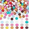 ANATTASOUL 180Pcs 18 Colors Rondelle Food Grade Eco-Friendly Silicone Beads SIL-AN0001-02-1