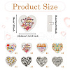 8Pcs 8 Style Heart Silicone Focal Beads SIL-TA0001-70-4