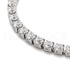 Brass Pave Clear Cubic Zirconia Flat Round Box Chain Slider Bracelets BJEW-B094-12A-P-2