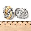knot 304 Stainless Steel Two Tone Stud Earrings EJEW-D308-10A-PG-3