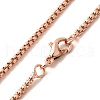 1.8mm Rack Plating Brass Box Chain Necklaces for Women Men MAK-L044-60RG-2