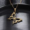 Hollow Butterfly 304 Stainless Steel Pendant Necklaces NJEW-M096-16G-4