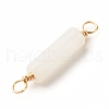 Natural White Jade Connector Charms PALLOY-JF01454-07-4